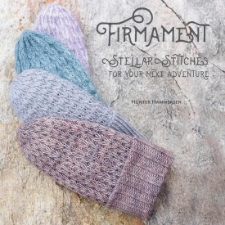 A stack of soft hats in different textures decorates the cover of this book of hat patterns.