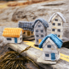 Tiny knitted village