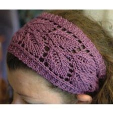 Wide headband with lacy leaf pattern