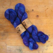 Deeply saturated bright blue tonal yarn.