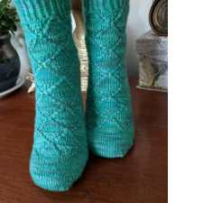 Socks with lattice texture.