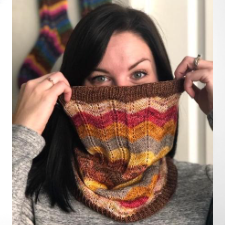 Zigzag striped cowl.