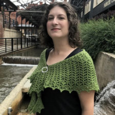 lacy shawlette in small chevrons.