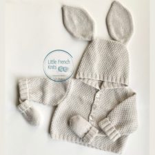 Baby hoodie with rabbit ears.