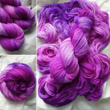Vibrant tonal yarn in the color of fuchsias.