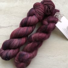 Tonal yarn in bloody burgundies.