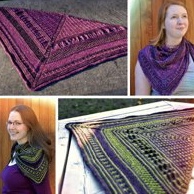 Striped triangular shawl.