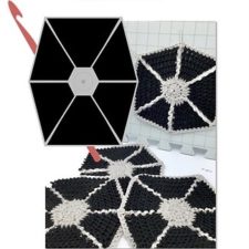 Star Wars Tie Fighter granny squares.