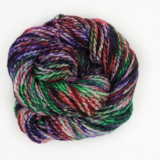 Superbulky yarn in greens, purples and reds