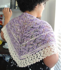 Lace triangular shawl in two colors