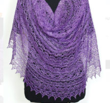 Lace weight shawl with very intricate lace throughout.