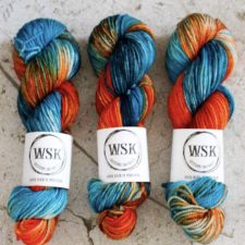 Very bright, variegated skeins.