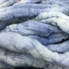 Tonal dyed combed top using indigo dye.