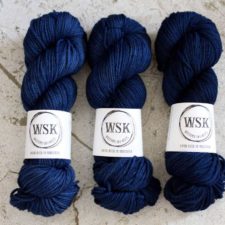 Deep-hued semi solid yarn.