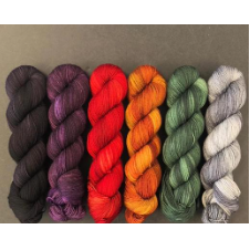 Variety of tonal yarns from dark to bright to neutral.
