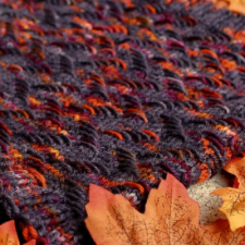 Cowl in the texture and colors of curling fall leaves.