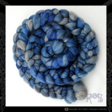 Coiled braid of fiber in ocean colors.