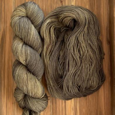 Tonal yarn in a warm medium brown