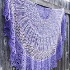 Stunning lace and brioche pi shawl.