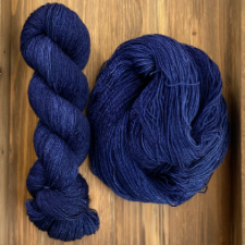 Deep blue tonal yarn.