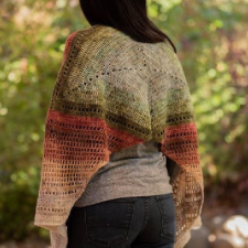 Center-out rectangular crochet wrap, shown in 10 colors.