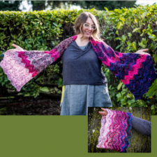 Five-color wavy stole and cowl