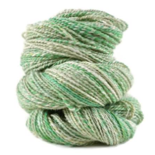 Handspun marled yarn in medium tones.