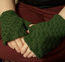 Textured fingerless mitts.