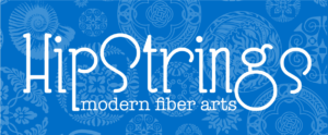Logo reads, HipStrings. Modern fiber arts