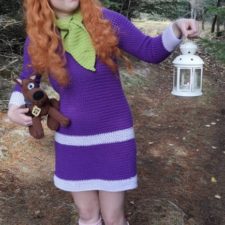 Cosplay dress of Daphne from Scooby Doo.