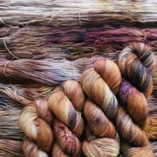 Warm tones in variegated skeins.