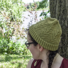 Hat with texture of thyme sprigs from ribbed brim to crown.