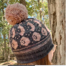 Hat with two rows of the phases of the moon.