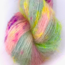Mohair lace in cheerful cotton candy colors.