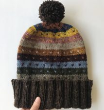 striped hat in many colors with tiny heart motif
