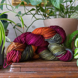 Variegated Yarn on treadle sewing machine