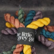 Mini skeins in deep tones.