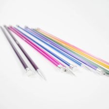 Multicolor aluminum straight knitting needles