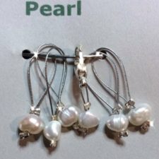 Freshwater pearls on silver wire.