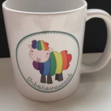 Coffee Cup with rainbow sheep logo