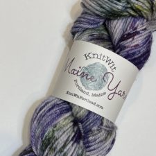 Blueberry colors in variegated yarn.