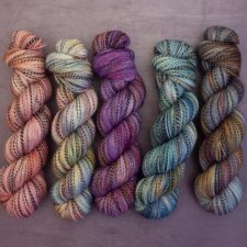 Zebra yarns in various colors.