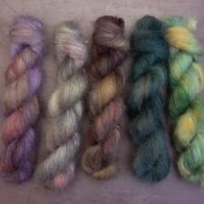 Mohair lace weight in variegated and semi solid skeins