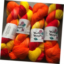 Brightest sunset colors in variegated yarn.