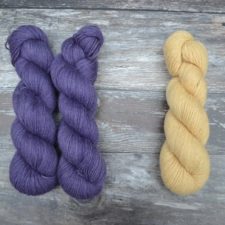 Skeins of semisolid yarn in warm and cool colors.