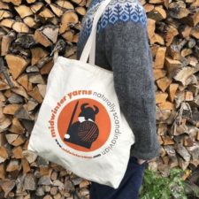 Tote bag features Ullf the Viking.