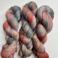 Single-ply skeins in variegated crayonbox colors.