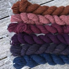 Selection of rustic minis in cool colors.