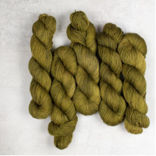 Tonal yarn in a moss color.