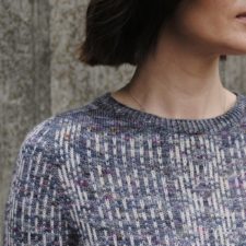 Waterfalls is a top-down, colourwork sweater featuring delicate cascades inspired by the movement of water.